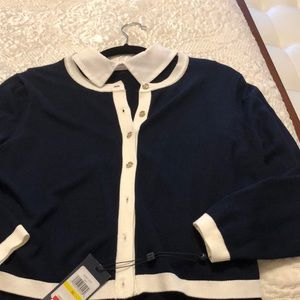 Two Piece cardigan and collared tank